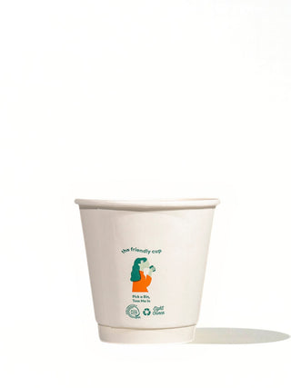 Photo of LITTLE GREEN PANDA Home Compostable Double Wall Paper Cup (500-Pack) (White) ( 8oz 236ml (Wide) ) [ Little Green Panda ] [ Single Use Cups ]