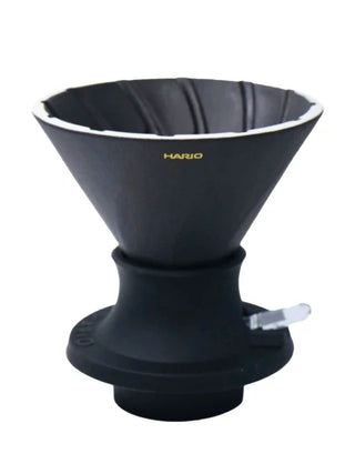 Photo of HARIO V60-02 Alpha Series SWITCH Immersion Dripper (200ml/6.76oz) (Ceramic) ( Black ) [ HARIO ] [ Steep and Release Brewers ]