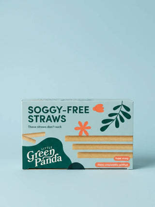 LITTLE GREEN PANDA Paper-Wrapped Home Compostable Straw (⌀6x210mm/⌀0.24x8.3in) (Straight Cut) (300-Pack)
