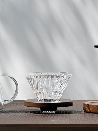 Photo of HARIO V60-02 Glass Dripper (Walnut) ( ) [ HARIO ] [ Pourover Brewers ]