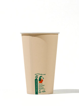 Photo of LITTLE GREEN PANDA Home Compostable Paper Cup (⌀90mm) (1000-Pack) ( 16oz (473ml) ) [ Little Green Panda ] [ Single Use Cups ]