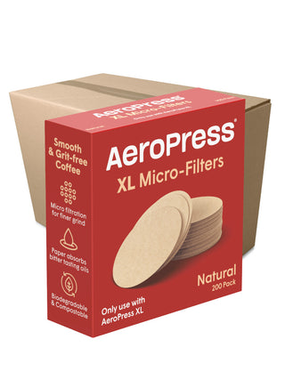 Photo of AeroPress XL Natural Microfilters (200-Pack) ( 12 Units 1 Case ) [ AeroPress ] [ Paper Filters ]