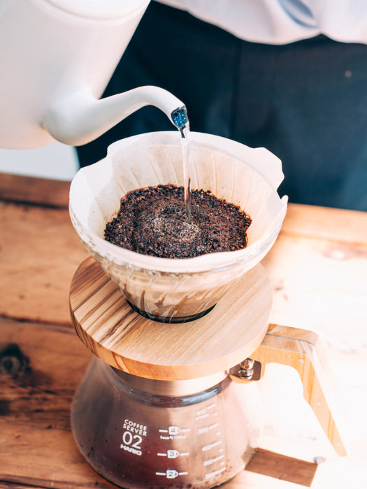 Photo of HARIO V60-02 Glass Dripper (Olive Wood) ( ) [ HARIO ] [ Pourover Brewers ]