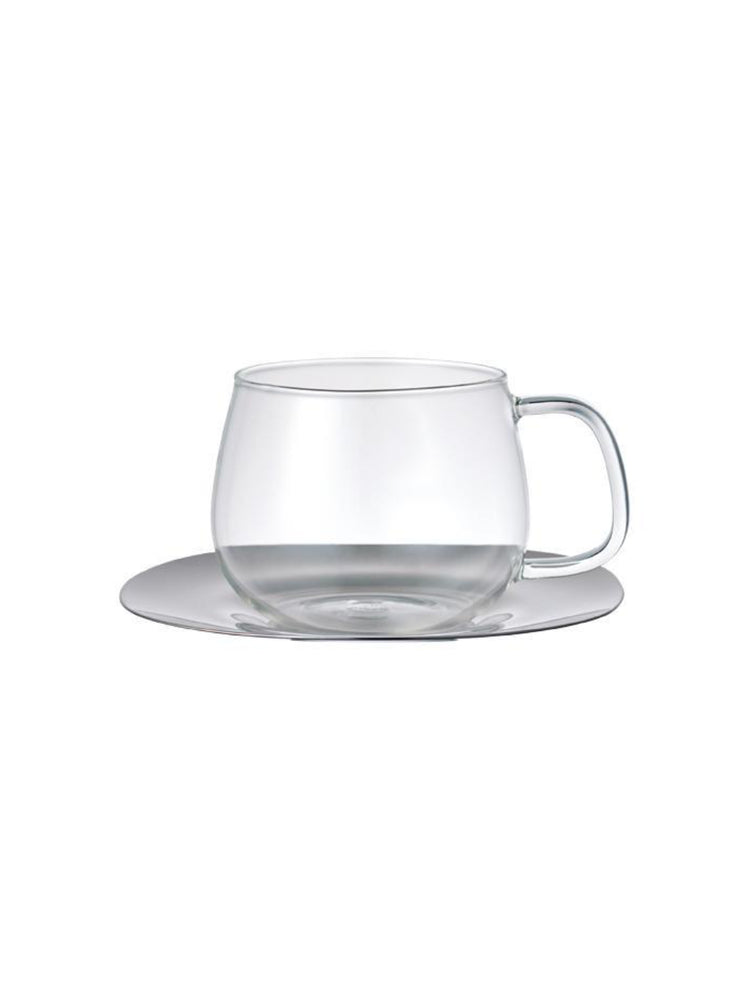 Photo of KINTO UNITEA Cup & Saucer (350ml) ( Stainless Steel ) [ KINTO ] [ Tea Glasses ]