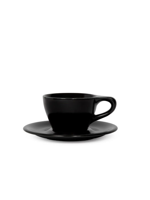 Photo of notNeutral LINO Double Cappuccino Cup & Saucer (6oz/177ml) (6-Pack) ( Black ) [ notNeutral ] [ Coffee Cups ]